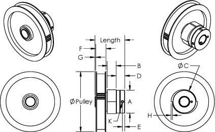 1868 Indexing Pulley Clutch, Federal APD 30-4117, Dimensions