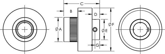 2866 Overrunning Roller Clutch, Dimensions